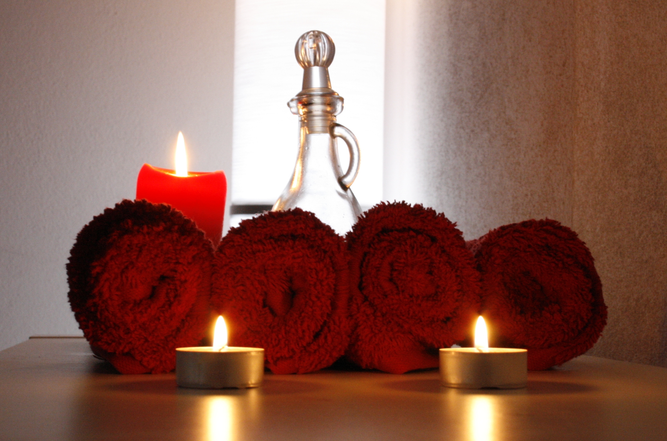 Handtuch mit Kerzen